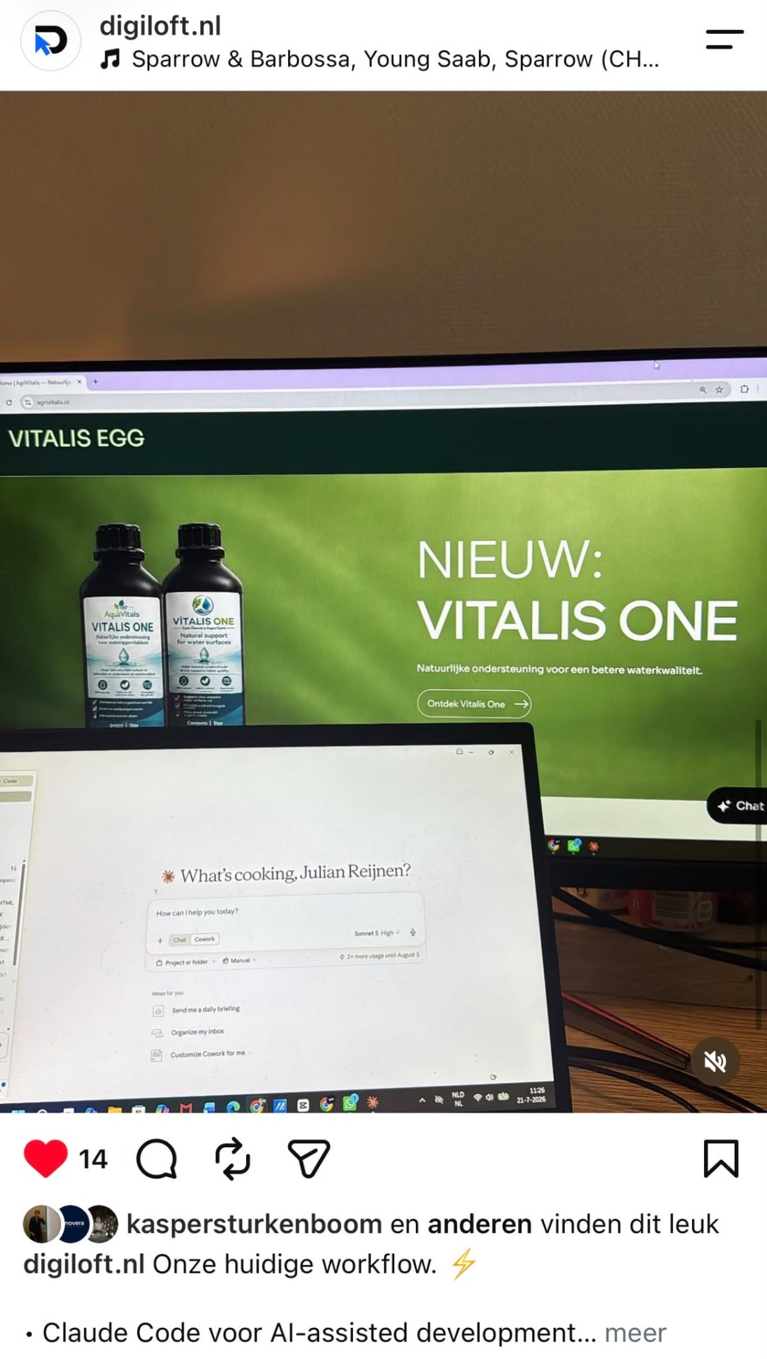 Social media post van Digiloft over Agrivitalis